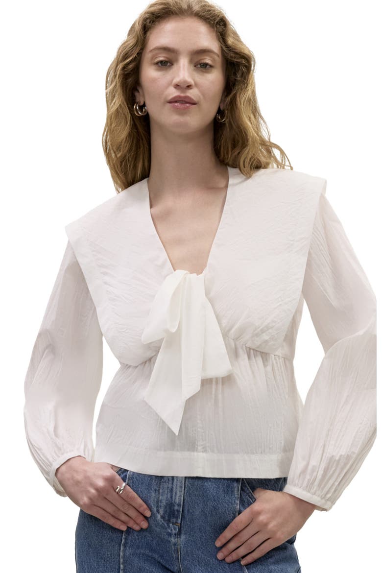Marietta Cape Blouse, Main, color, Milk