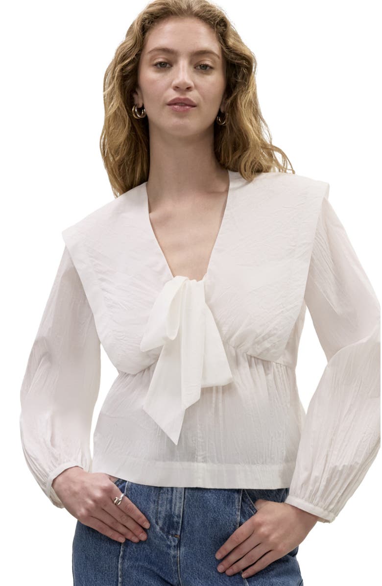 Rebecca Taylor Marietta Cape Blouse, Main, color, Milk