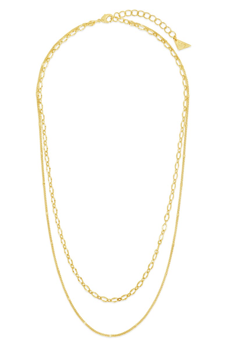 Sterling Forever Serenity Layered Necklace, Alternate, color, Gold