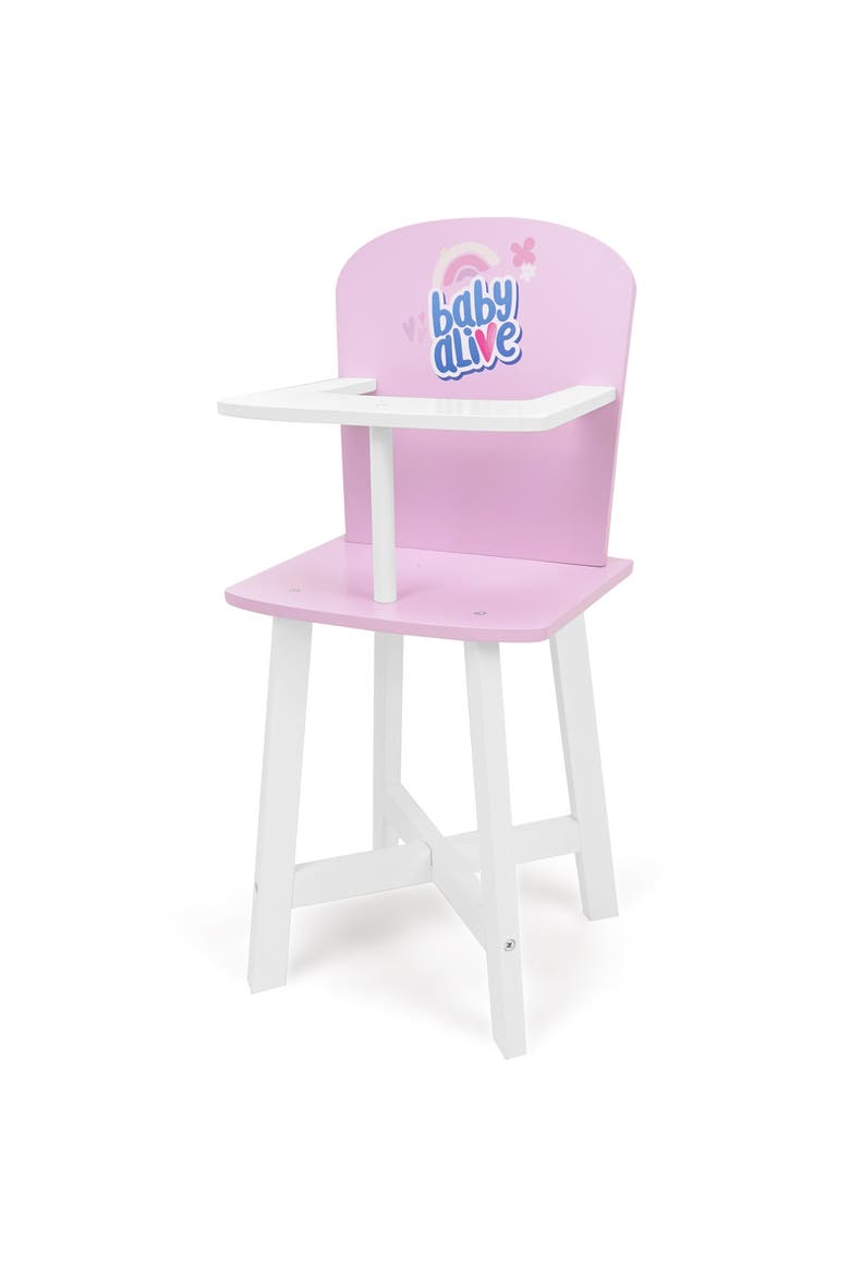 Baby Alive Wooden Doll High Chair, Main, color, Multicolored