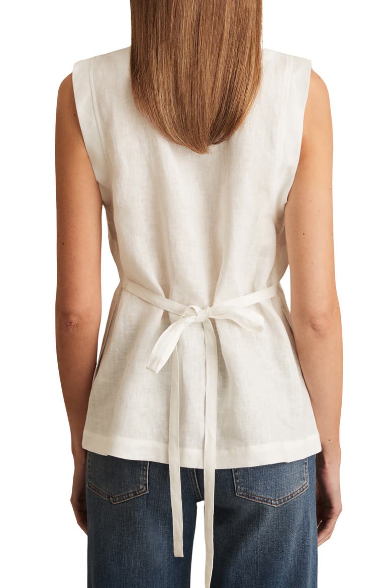Whitney Linen Double Breasted Button-Up Vest, Alternate, color, IVORY