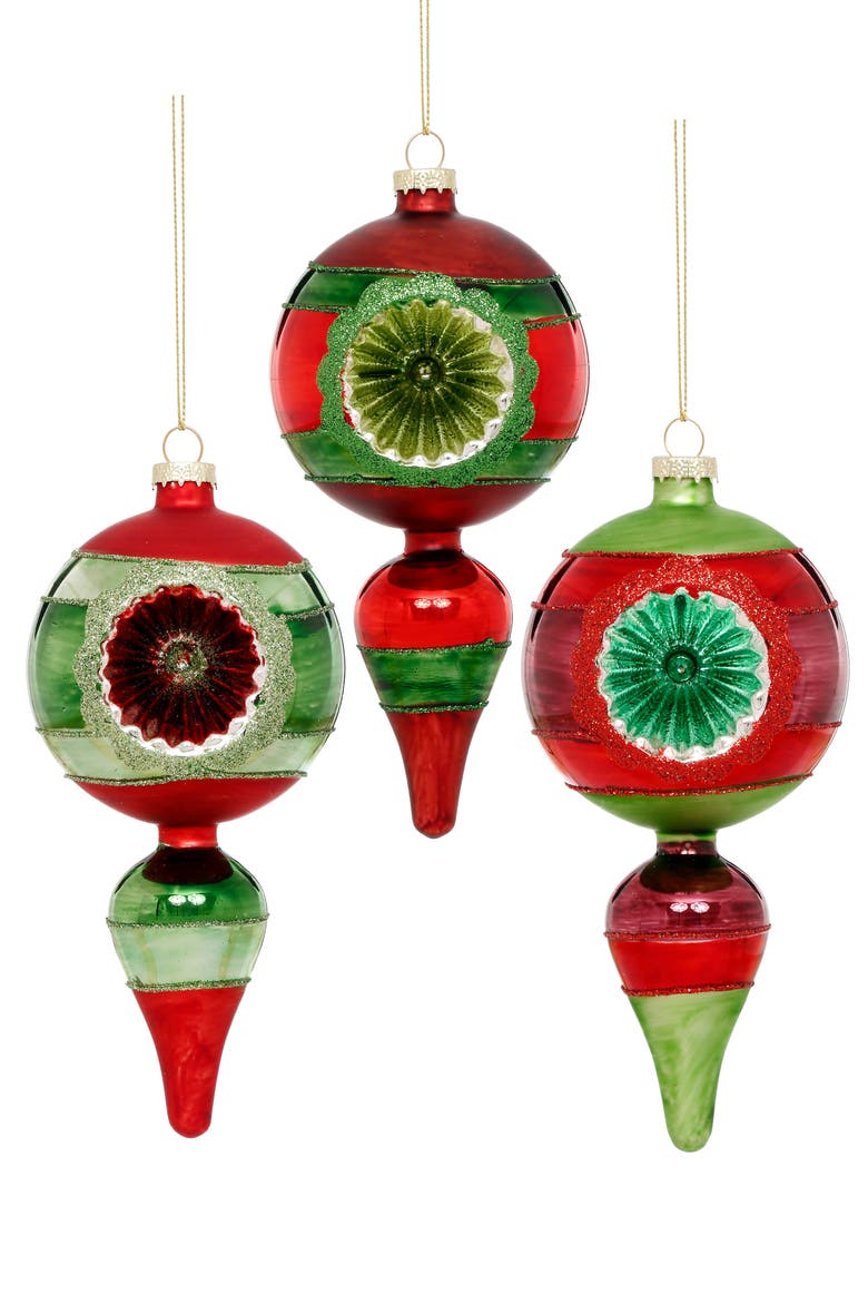 Retro Finial Ornament, Box of 6, Main, color, Red