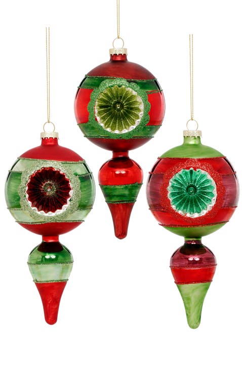 Retro Finial Ornament, Box of 6
