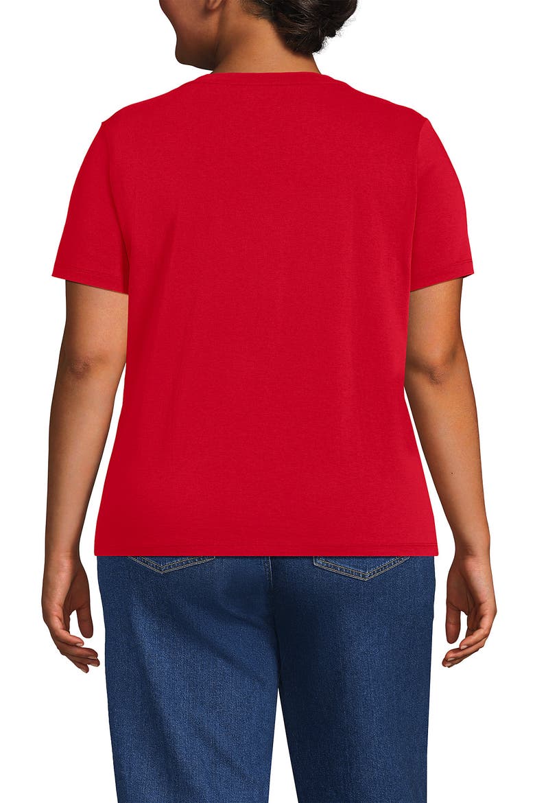 Supima Cotton V-Neck T-Shirt, Alternate, color, Compass Red
