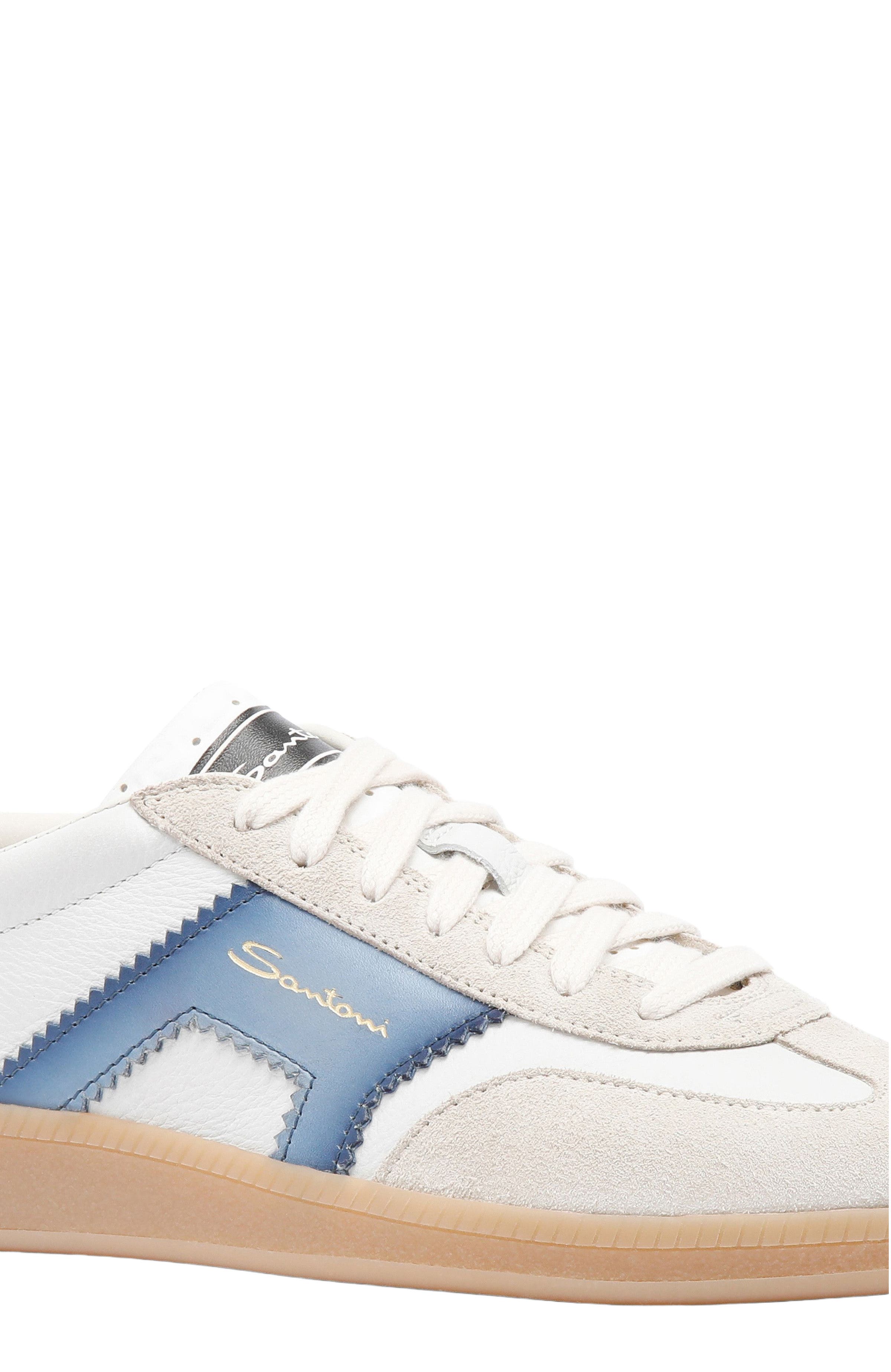 Women's leather and suede DBS Oly sneaker, Alternate, color, White/ Blue