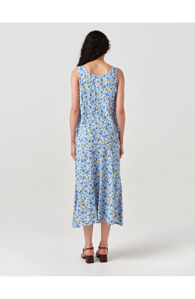 Ghost London Luna Satin Midi Slip Skirt, Alternate, color, Blue Tulip