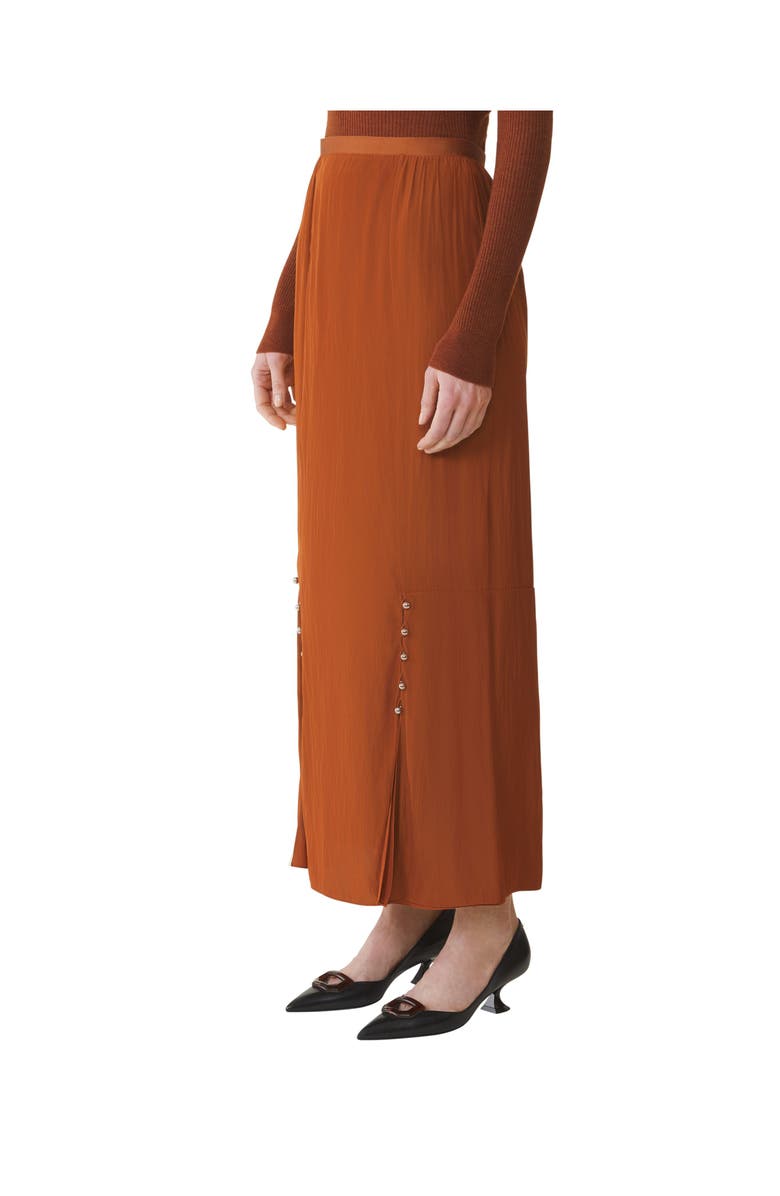 Lanvin Midi Skirt In Charmeuse, Alternate, color, Chestnuts