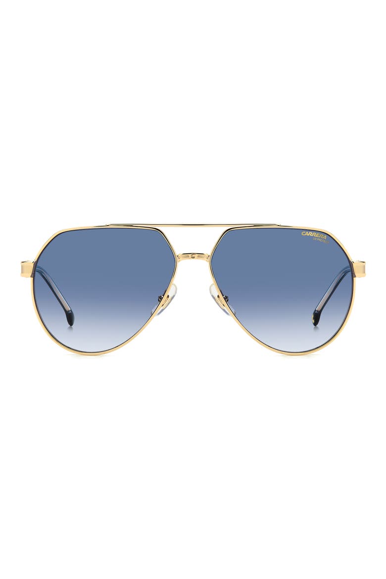 Victory 62mm Gradient Aviator Sunglasses, Main, color, GOLD/ BLUE SHADED