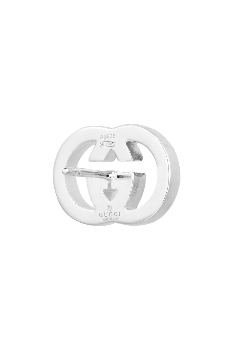 Interlocking-G Stud Earrings, Alternate, color, SILVER
