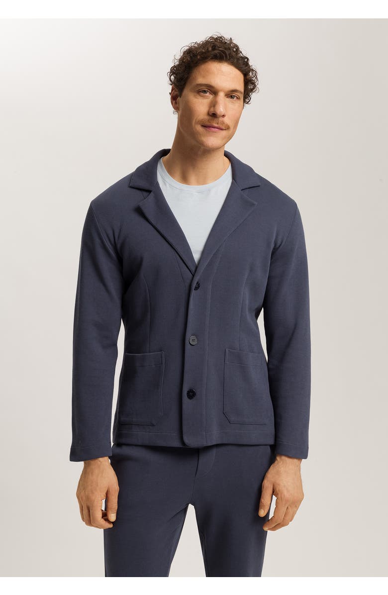 Hanro Travelwear Cotton Rib Blazer, Alternate, color, Ombre Blue