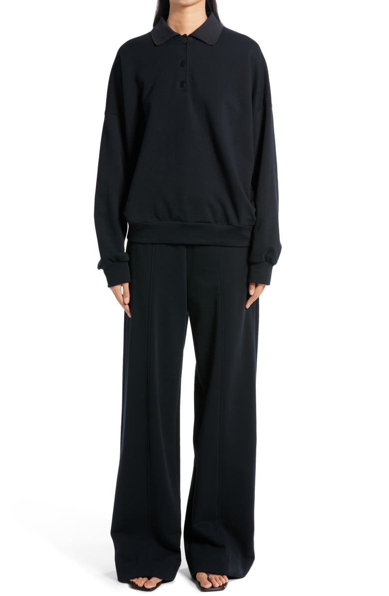 The Row Corzas Cotton Jersey Polo Top, Alternate, color,