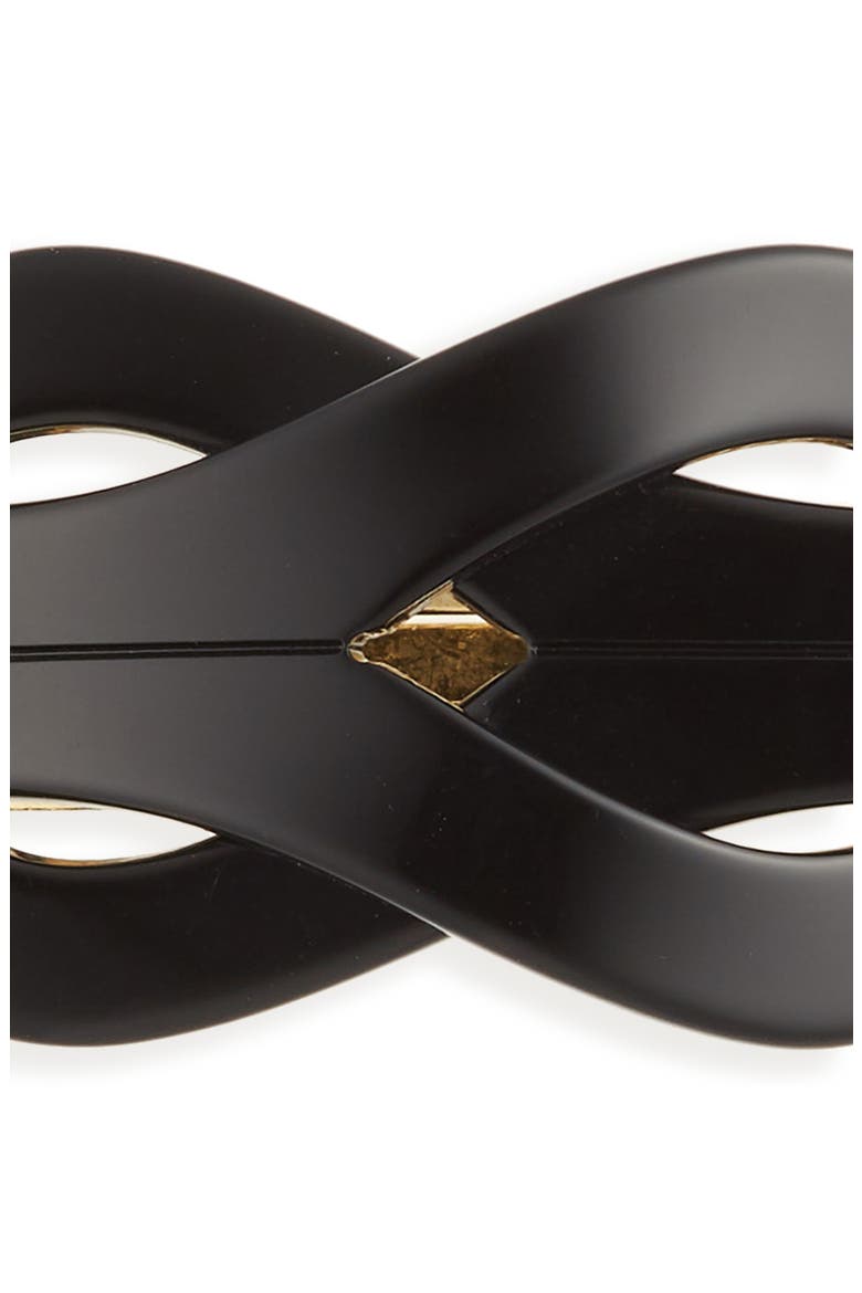 Knotty Barrette, Alternate, color, BLACK