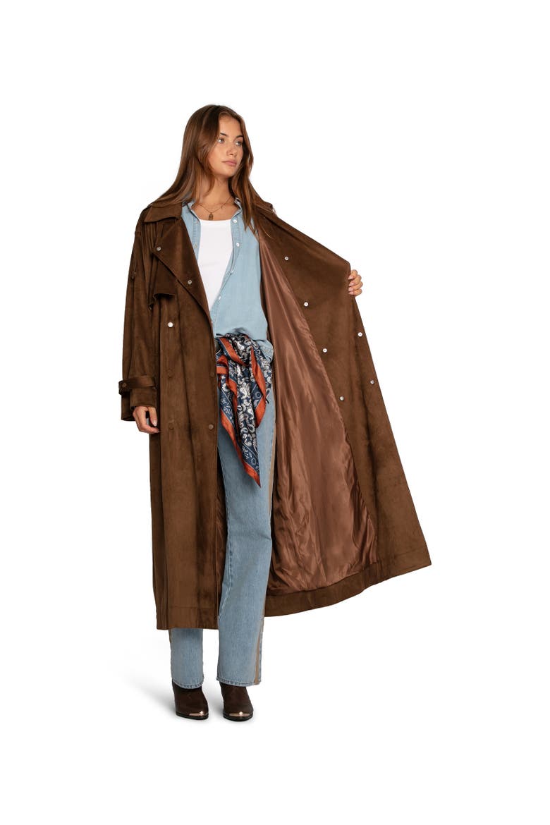 Long Lost Lover Soft Maxi Trench, Alternate, color, Dark brown