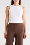 T Tahari Crewneck Ribbed Tank