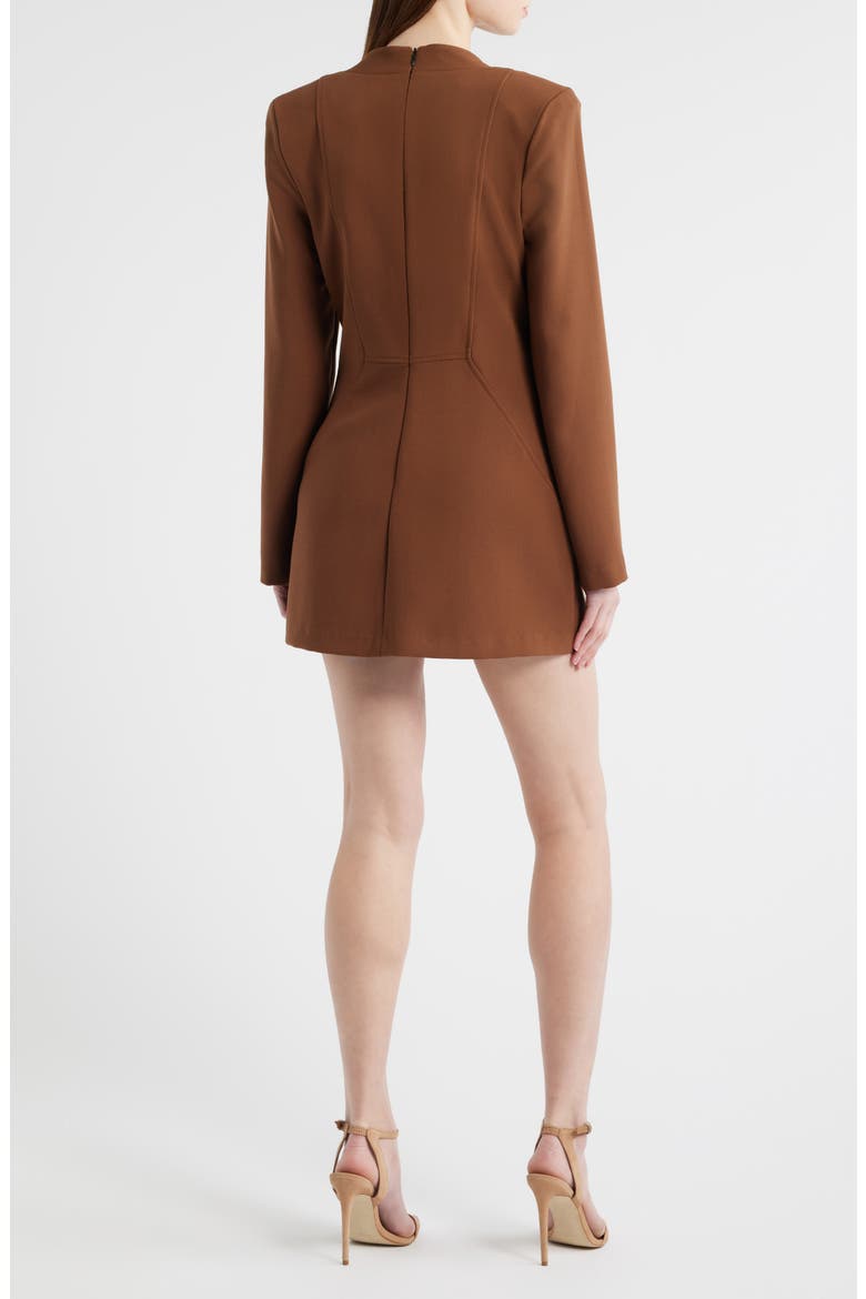 Kenna Long Sleeve Minidress, Alternate, color, MOCHA