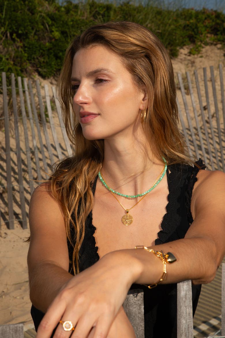 Chrysoprase Choker Necklace For Higher Truth & Uplifting Clarity, Alternate, color, Gold