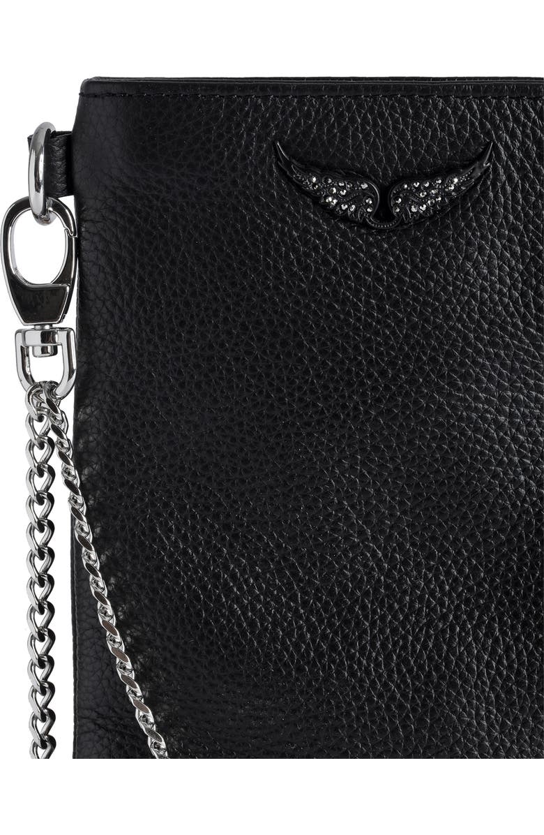 Zadig & Voltaire Rock Pebbled Leather Phone Pouch, Alternate, color,