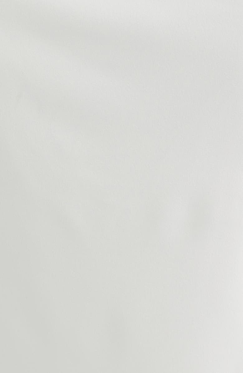 Eliza J Floral Appliqué Detail Off the Shoulder Scuba Crepe Sheath Dress, Alternate, color, Ivory