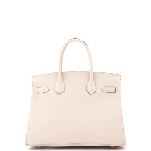 Pre-owned Hermes  Hermes Birkin Handbag Light Epsom With Rose Gold Hardware 30 In Neutral