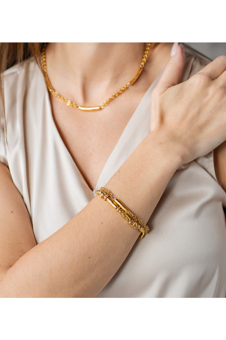 Tube Bead Bracelet, Alternate, color, Gold