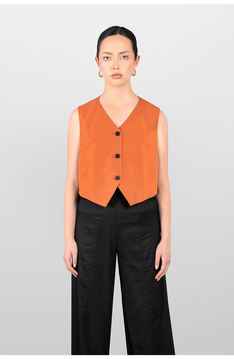 LAURA APARICIO Drill Skirt Coulisse, Main, color, Orange
