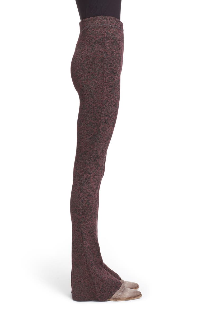 Metallic Sweater Flare Pants, Alternate, color, WINE/ BLACK COMBO