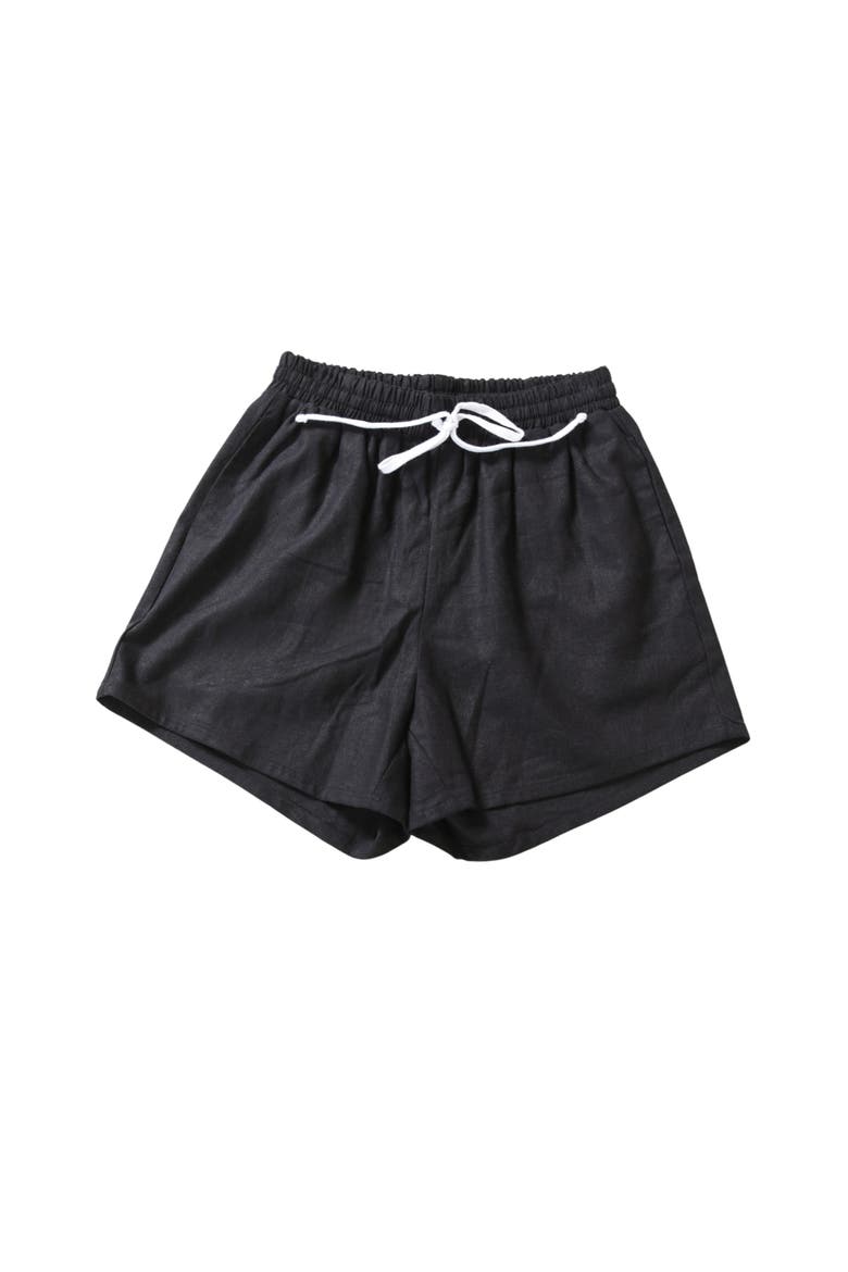 Rita Linen Shorts, Alternate, color, Black