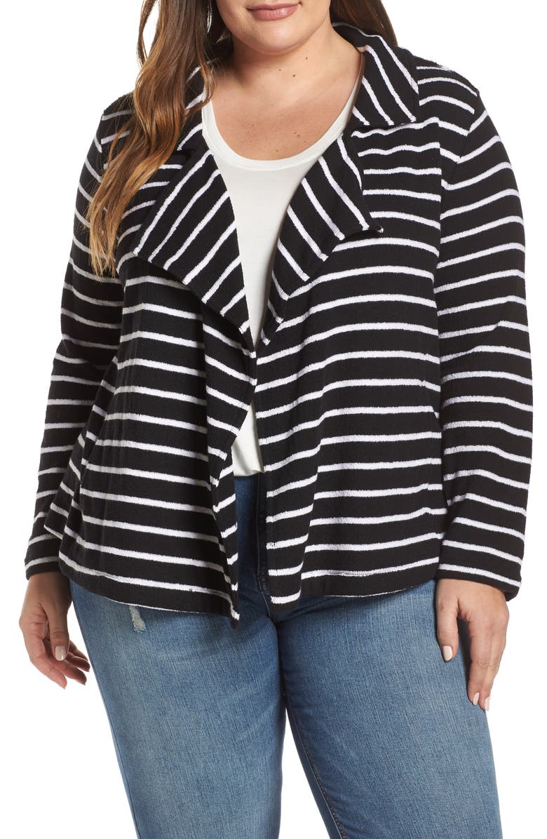 Caslon<sup>®</sup> Drape Front Stripe Jacket, Main, color,