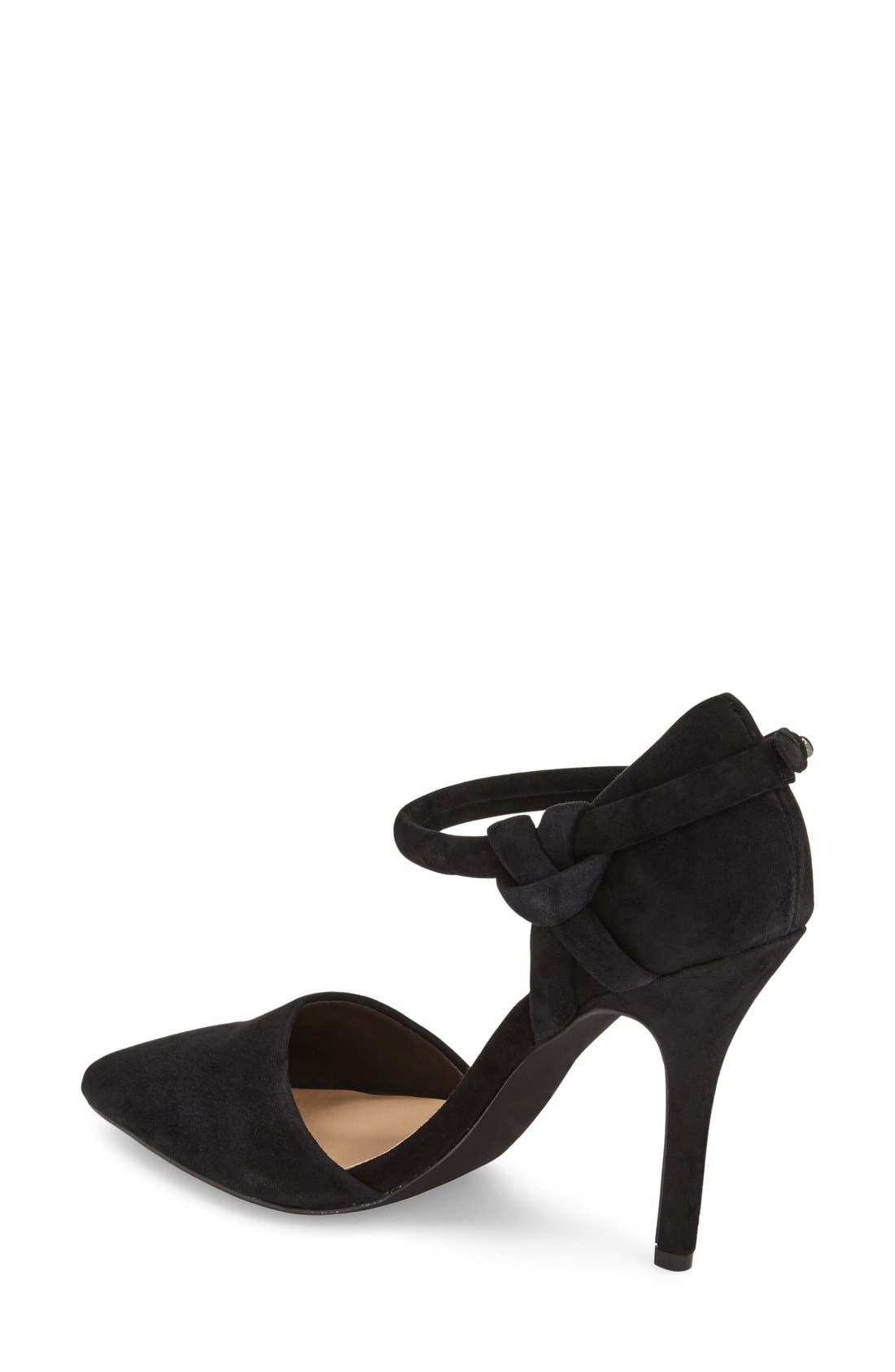 'Hamilton' Ankle Strap Pump, Alternate, color, BLACK SUEDE