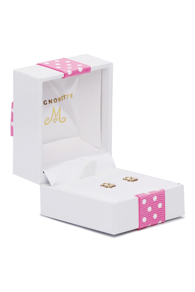 14K Gold Teddy Bear Stud Earrings, Alternate, color, GOLD