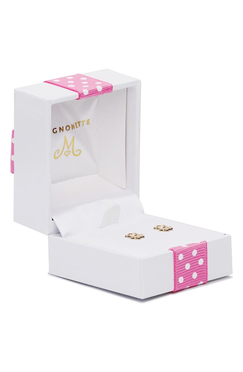 Mignonette 14K Gold Teddy Bear Stud Earrings, Alternate, color, Gold