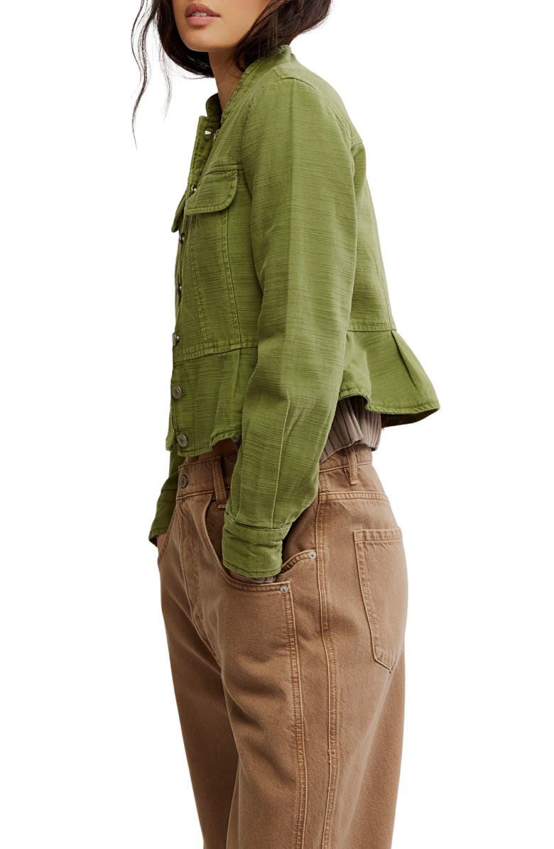 Free People Jocelyn Utility Cotton Jacket, Alternate, color, Callista Green