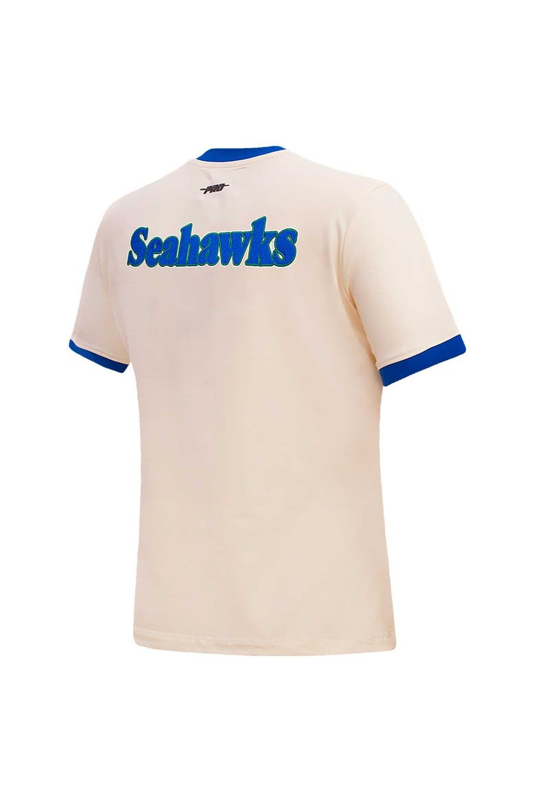 Women's Pro Standard Cream Seattle Seahawks Retro Classic Ringer T-Shirt, Alternate, color, Cream