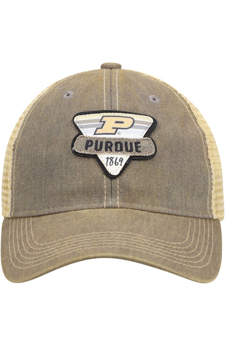 LEGACY ATHLETIC Men's Gray Purdue Boilermakers Legacy Point Old Favorite Trucker Snapback Hat, Alternate, color, 