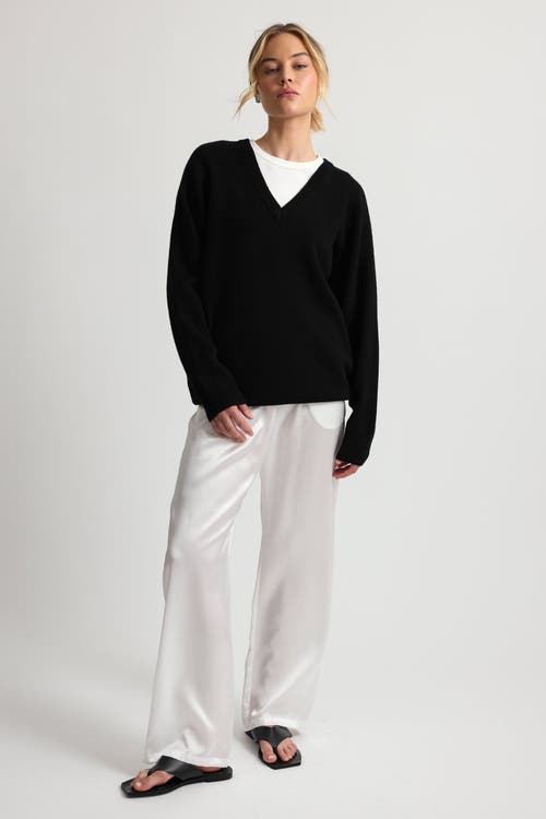 Almina Concept Wool V Neck Sweater In Black