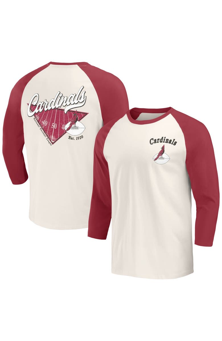 Darius Rucker Collection by Fanatics Men's Darius Rucker Collection by Fanatics Cardinal/White Arizona Cardinals Raglan 3/4 Sleeve T-Shirt, Main, color, 