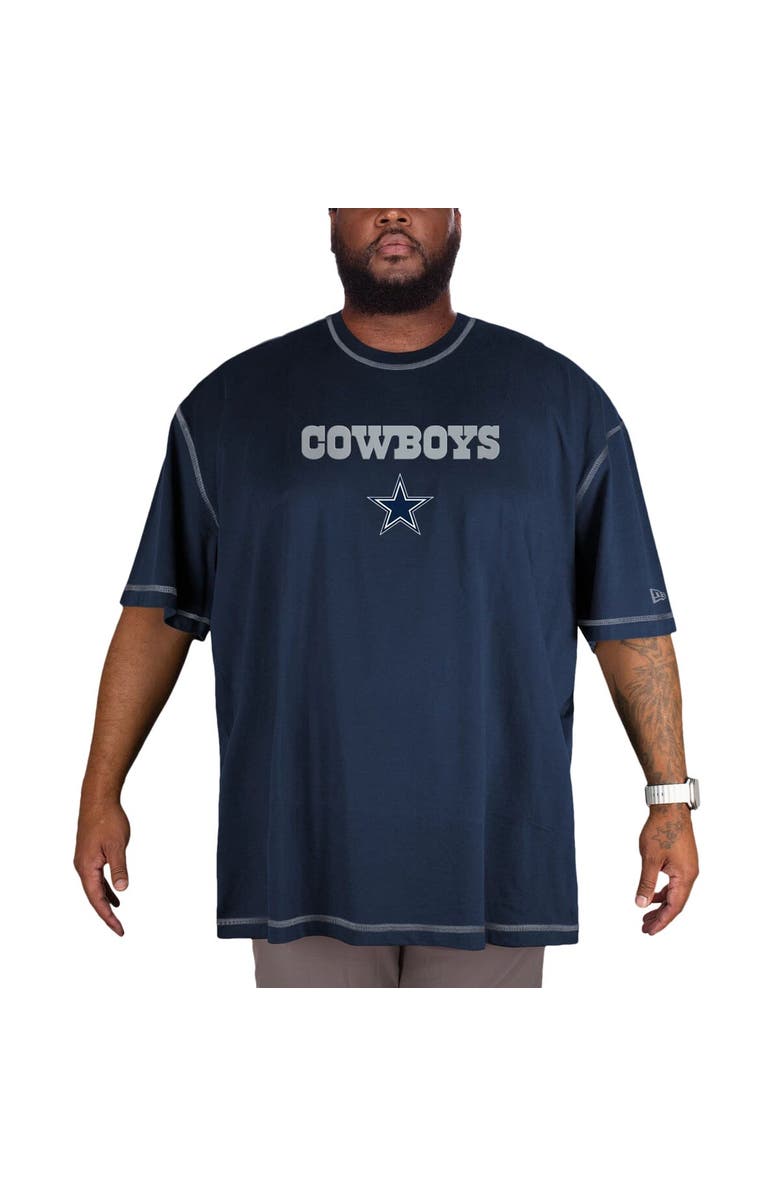 New Era Men's New Era  Navy Dallas Cowboys Third Down Big & Tall Puff Print T-Shirt, Alternate, color, 