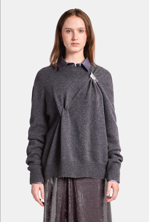 Draped Merino Cashmere Sweater