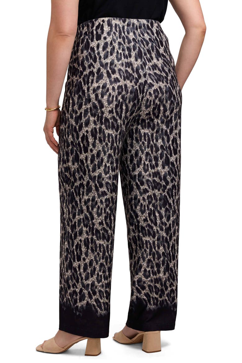 Arlette Cheetah Wide Leg Knit Crepe Pant, Alternate, color, BLACK/ MULTI