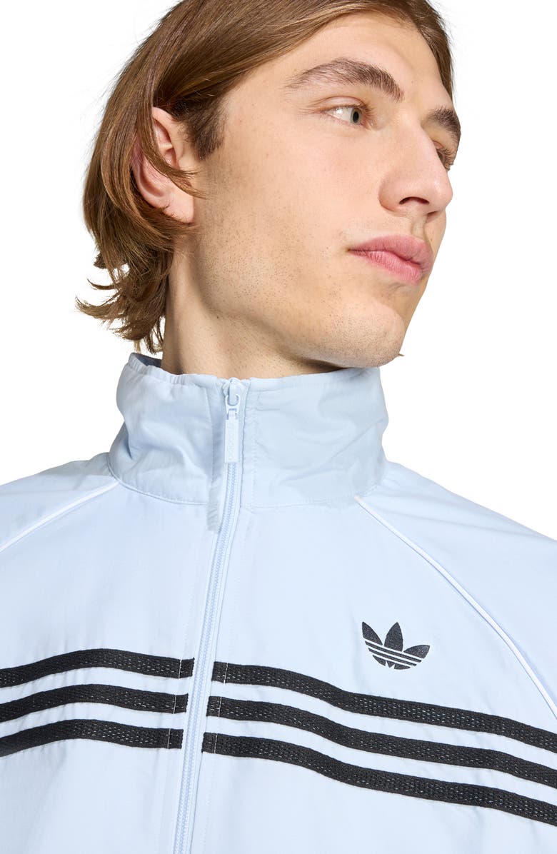 adidas Chest Stripes Track Jacket, Alternate, color, Crystal Sky/ /