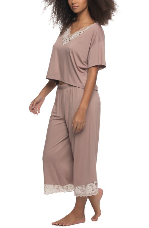Felina Amelie Crop Pajamas In Pink