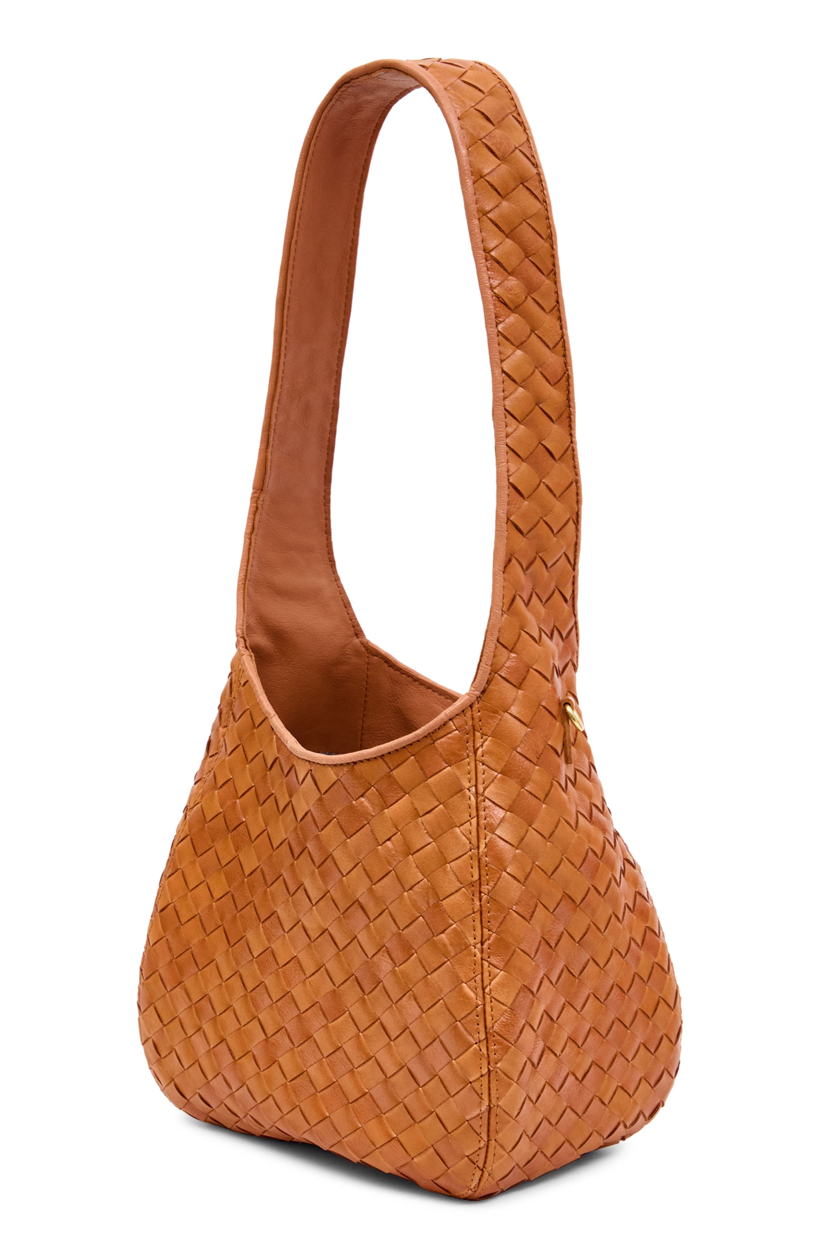 Clare V. Medium Petit Bando Woven Leather Shoulder Bag, Alternate, color, Natural
