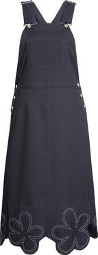 Comme des Garçons Girl Embroidered Daisy Hem Overalls Dress
