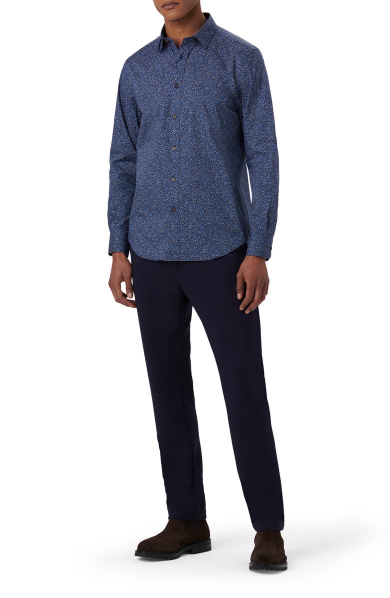 Bugatchi Julian Abstract Print Cotton Button-Up Shirt, Alternate, color, 