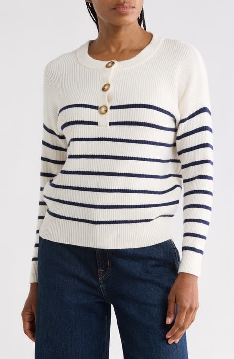 Striped Button Up Sweater