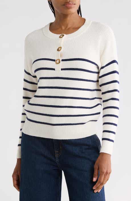 Striped Button Up Sweater