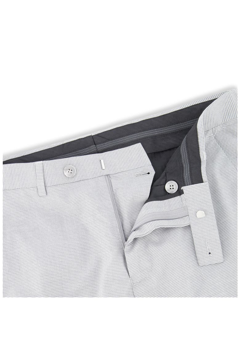 Vince Flat Front Small Check Stretch Dress Pants, Alternate, color, LIGHT GREY