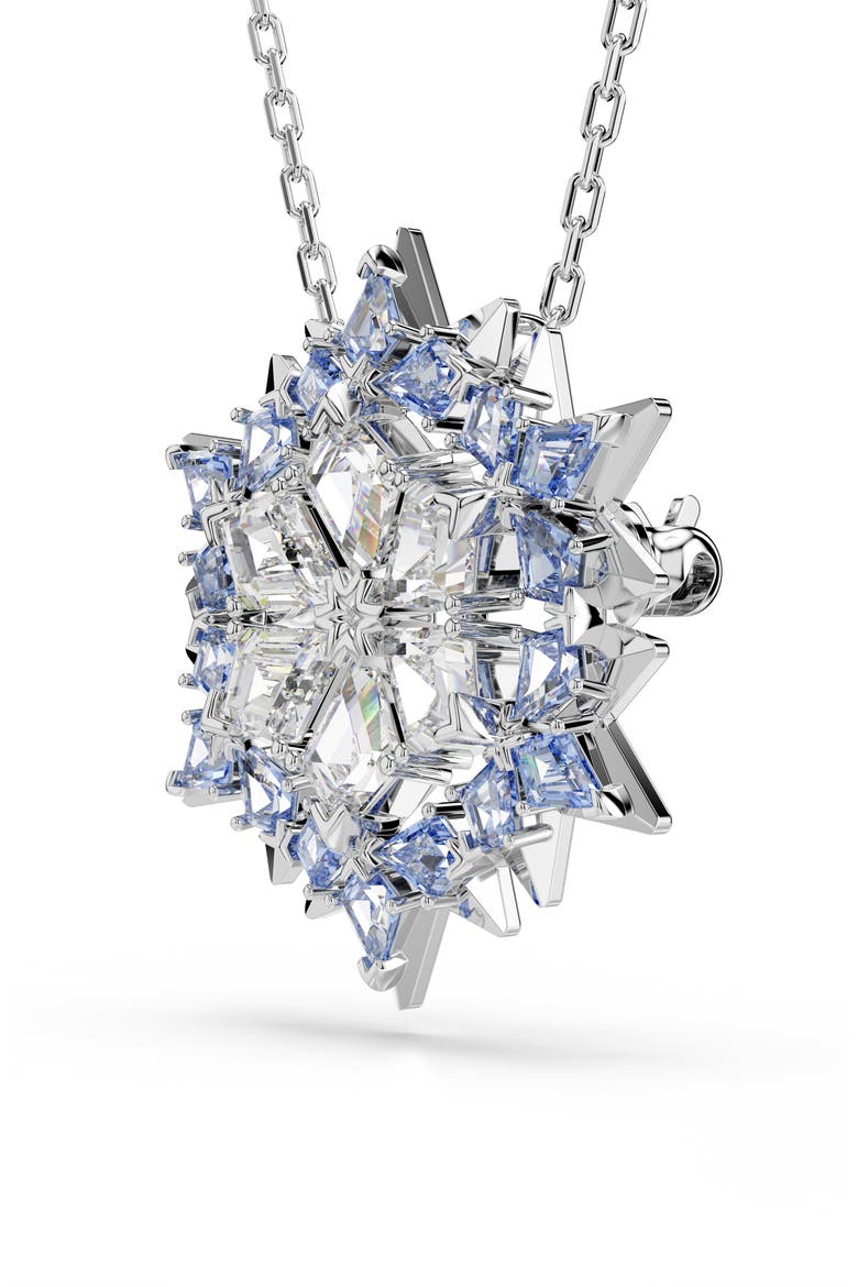 Magic Snowflake Pendant Necklace/Brooch, Alternate, color, BLUE/ SILVER