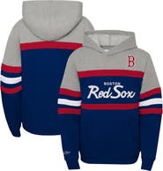 Mitchell & Ness Youth Mitchell & Ness Heather Gray/Navy Boston Red Sox Cooperstown Collection Head Coach Pullover Hoodie
