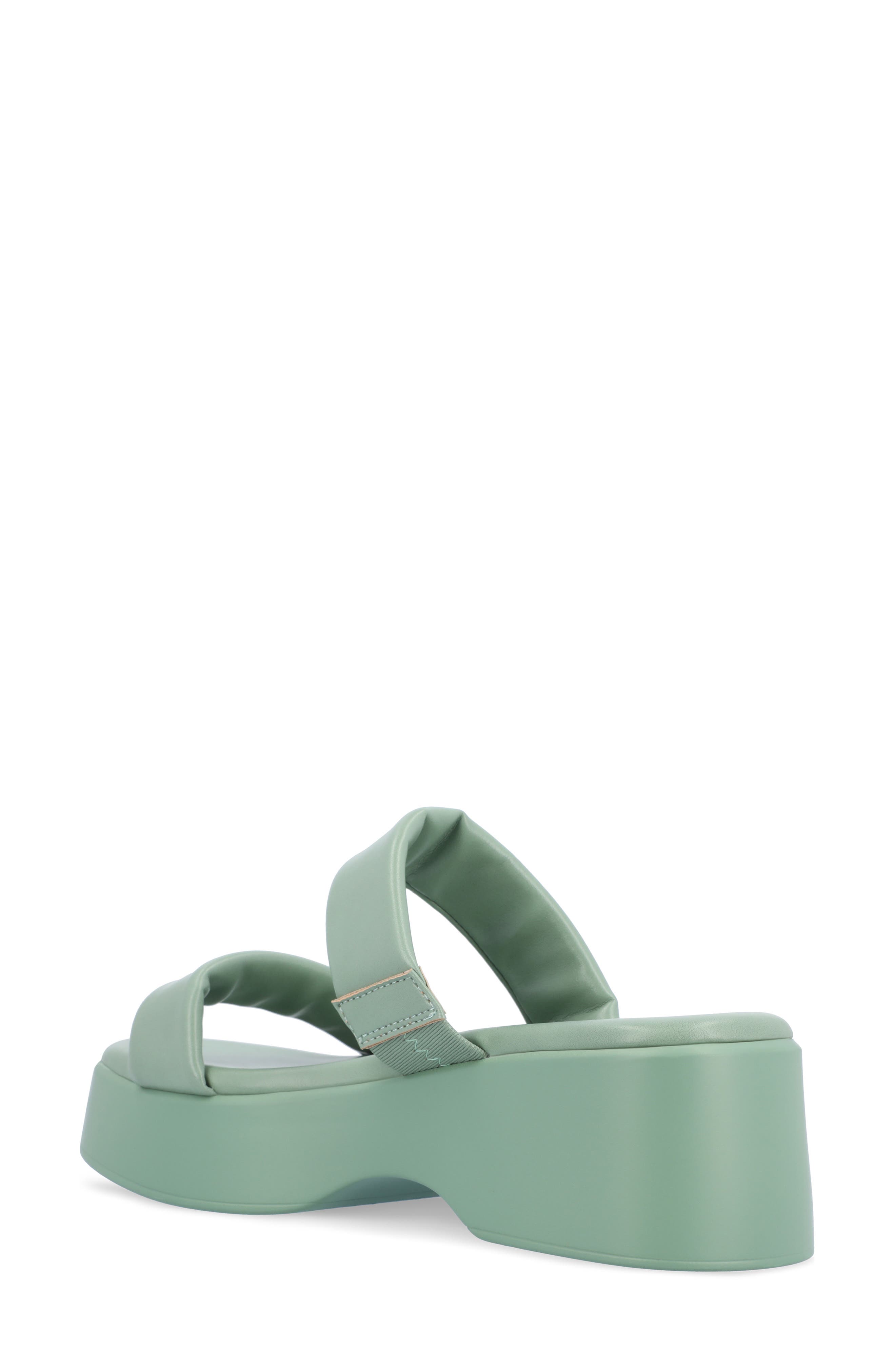 Journee Collection Veradie Platform Slide Sandal, Alternate, color, Sage